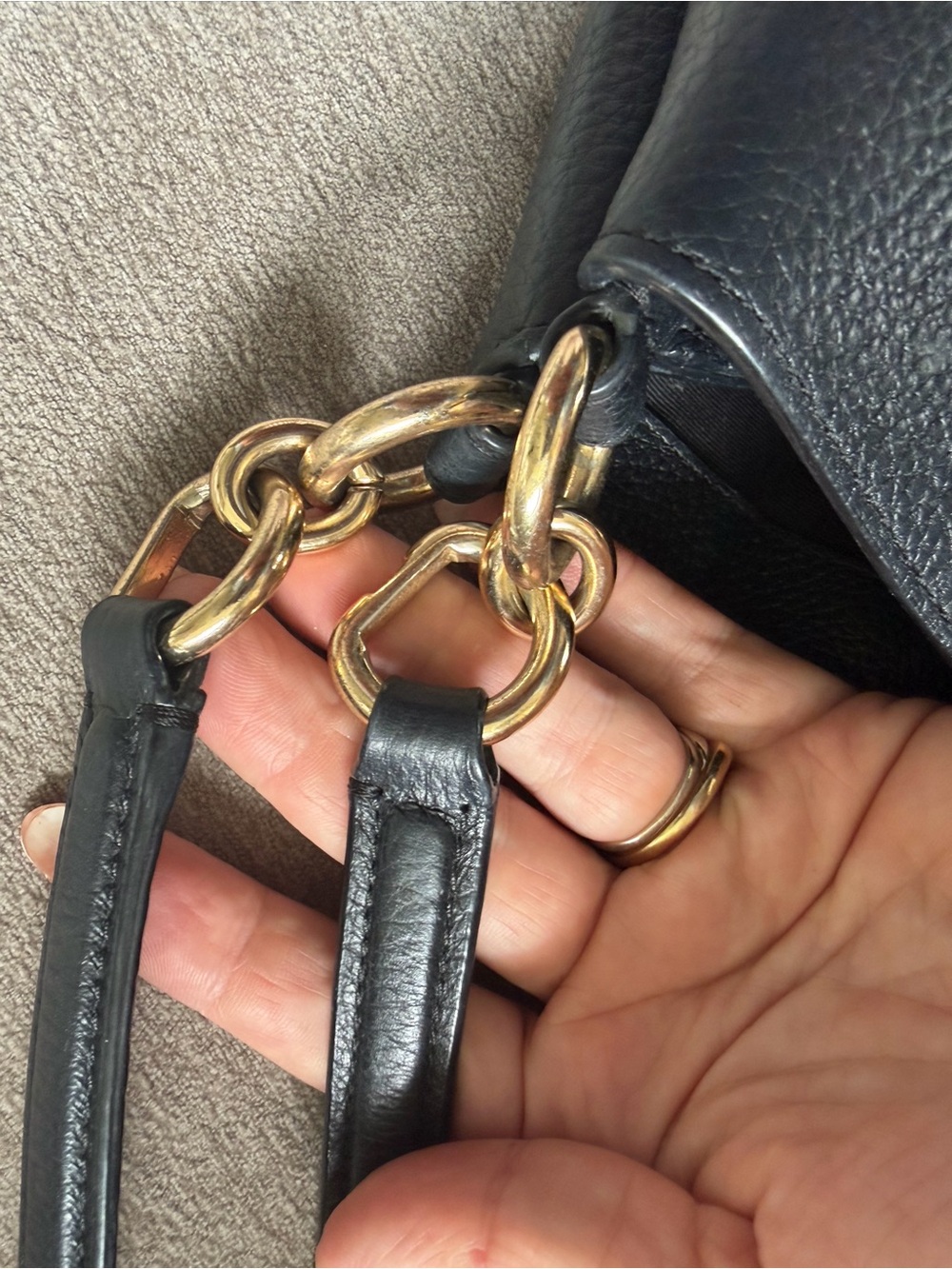 Coach Lexy Black Leather Shoulder Bag with Gold Hardware - Picture 12 of 16